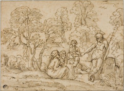 Predicación de San Juan Bautista de Annibale Carracci