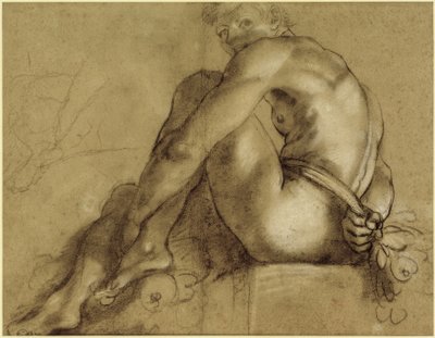 Desnudo Sentado de Annibale Carracci