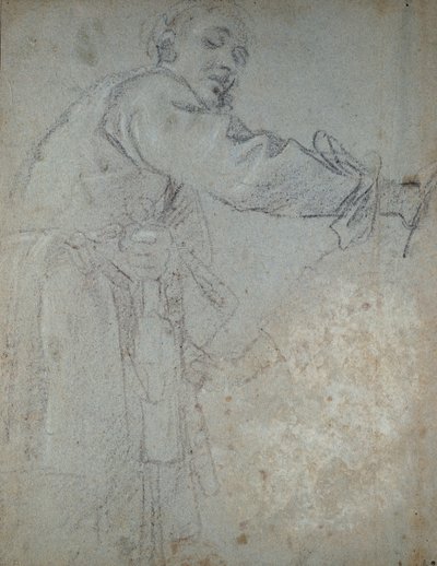 Estudio de una Figura Masculina Drapada, 1580-1609 de Annibale Carracci