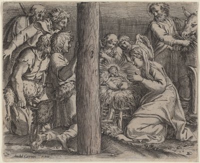 La adoración de los pastores de Annibale Carracci