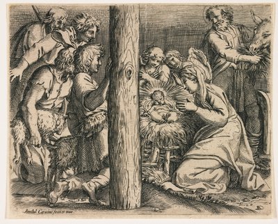 La adoración de los pastores de Annibale Carracci