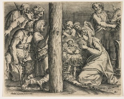 La adoración de los pastores, c. 1606 de Annibale Carracci