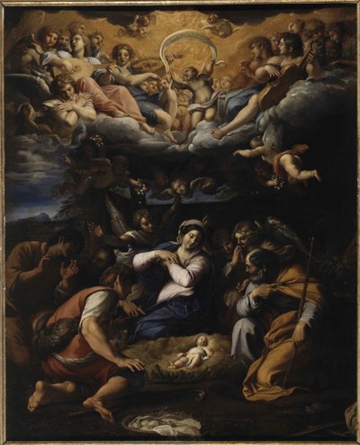 La adoración de los pastores, ca. 1597 de Annibale Carracci