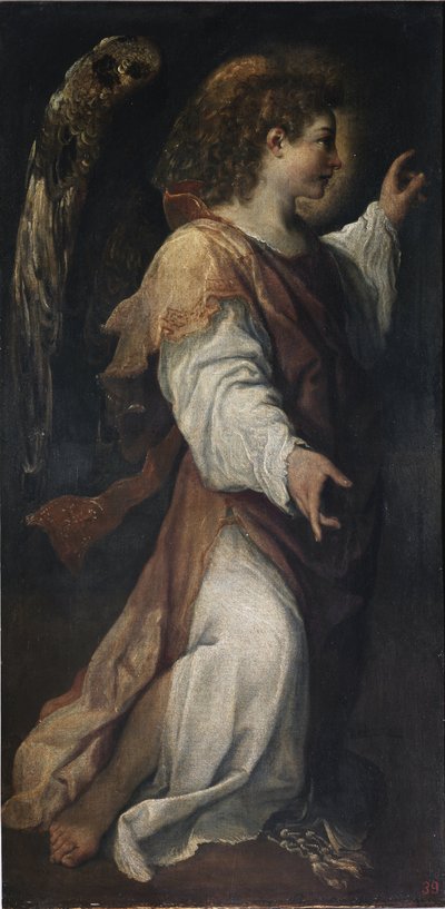 El ángel de la Anunciación (detalle) de Annibale Carracci