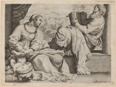 La Sagrada Familia con San Juan Bautista de Annibale Carracci