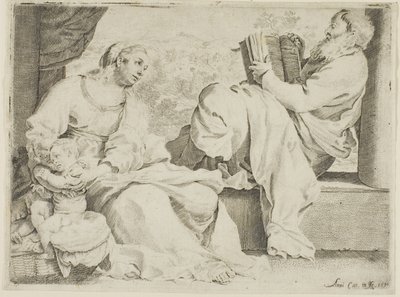 La Sagrada Familia con San Juan Bautista de Annibale Carracci
