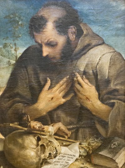 San Francisco penitente, c.1585 (óleo sobre lienzo) de Annibale Carracci