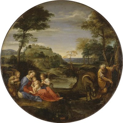 El resto sobre La huida a Egipto de Annibale Carracci