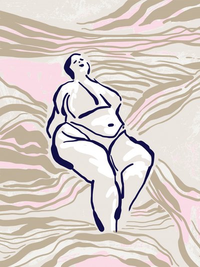 Mujer con curvas descansando de Annick
