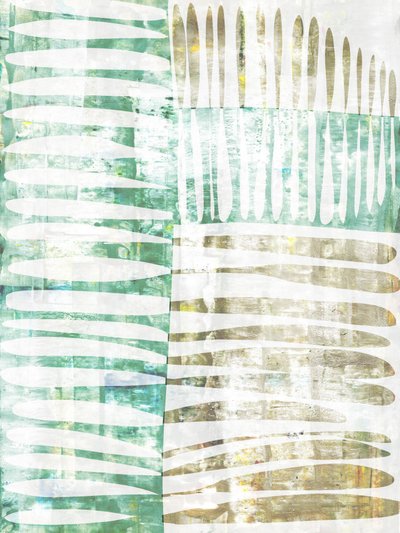 Geometría orgánica en color verde azulado de Annick