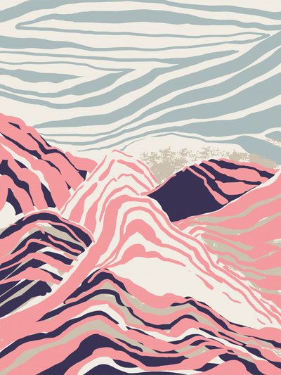 Montañas con rayas rosas de Annick