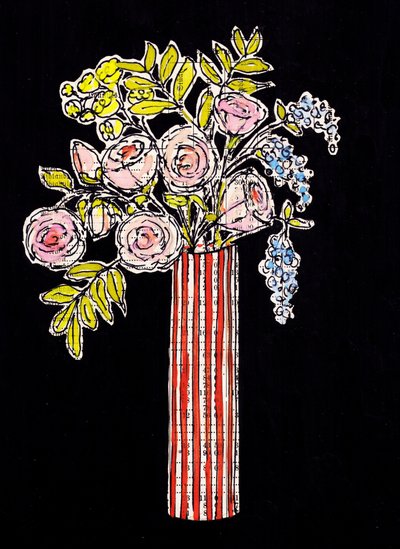 Jarrón con motivos florales llamativos de Annick