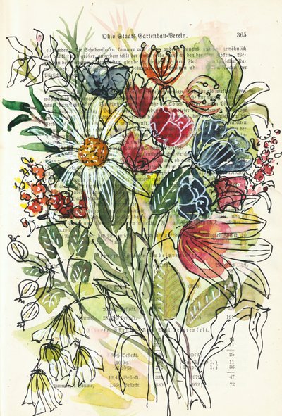 Boceto floral en acuarela de Annick