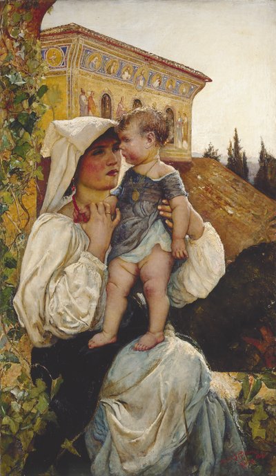 Una madre y su hijo italianos de Annie Louisa Swynnerton