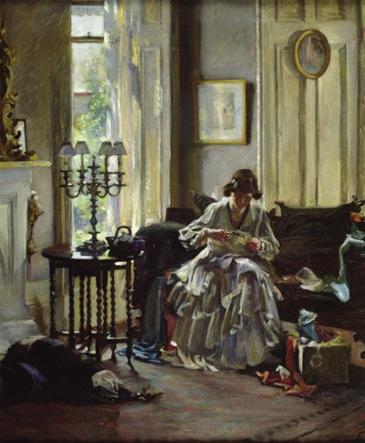 La costurera (óleo sobre lienzo) de Annie Rose Laing