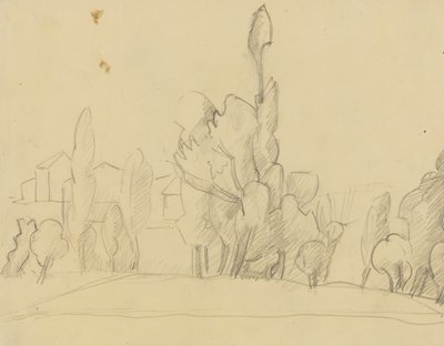 paisaje de árboles con casas de Anny Dollschein