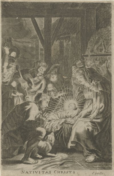 Adoración de los pastores Nativitas Christi (título sobre objeto) de Anonymous