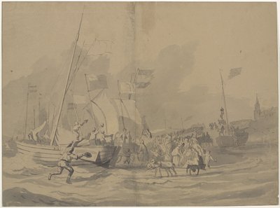 Llegada del príncipe Guillermo Federico a la playa de Scheveningen, 30 de noviembre de 1813 de Anonymous