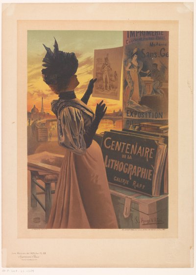 Anuncio para la Exposición del Centenario de la Litografía organizada por la Galería Rapp
Los maestros del cartel (título de la serie en el objeto) de Anonymous