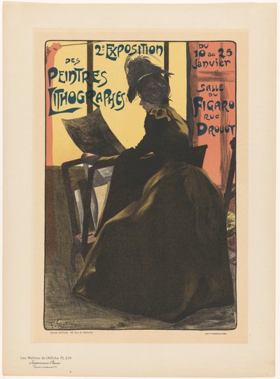 Anuncio para la segunda exposición de los Pintores Litógrafos en la Sala del Fígaro
Los maestros del cartel (título de la serie en el objeto) de Anonymous