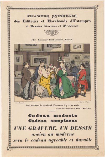 Cartel de la Chambre Syndicale des Éditeurs et Marchands d