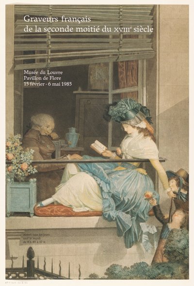 Affiche voor de tentoonstelling Grabadores franceses de la segunda mitad del siglo XVIII
Grabadores franceses de la segunda mitad del siglo XVIII (título en el objeto) de Anonymous