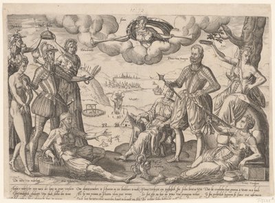 Estampa Alegórica del Duque de Alba y el Príncipe de Orange Estampa alegórica del Duque de Alba y el Príncipe de Orange, c. 1572 de Anonymous