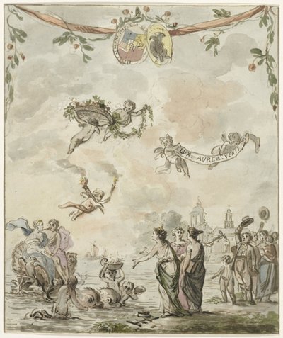 Alegoría de la visita del príncipe y la princesa a Ámsterdam, 1768 de Anonymous