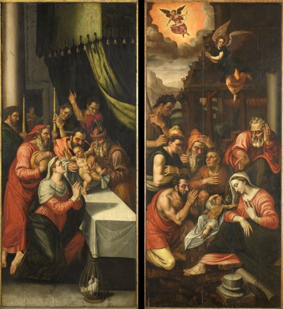 Ala del retablo con la Circuncisión. En el exterior están Juan el Bautista con el Cordero de Dios de Anonymous