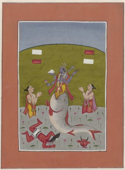 Avatar de Vishnu saliendo de la boca de un pez
Avatares de Vishnu (título de la serie) de Anonymous