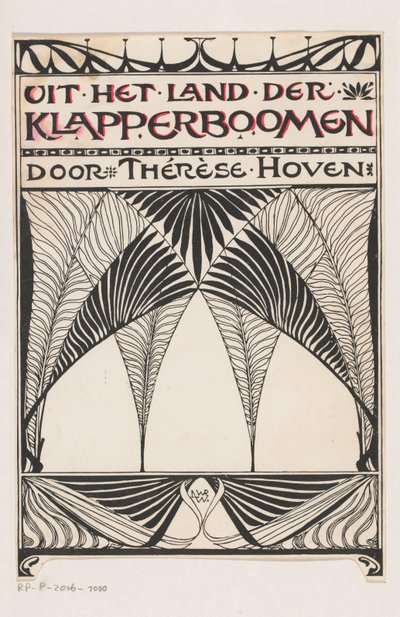 Diseño de encuadernación para: Thérèse Hoven, Desde el país de las tablas, 1897 de Anonymous