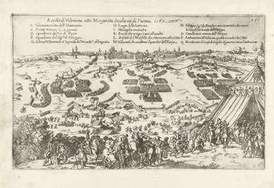 Beleg van Valenciennes, 1567 Sitio de Valencena bajo Margarita Duquesa de Parma. 1567 (título sobre objeto) de Anonymous