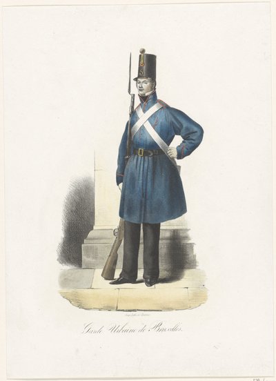 Guardia de la ciudad belga, 1830 Garde Urbaine de Bruxelles (título sobre objeto) de Anonymous