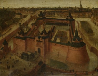 Vista de pájaro del castillo de Vredenburg (Vredeborch) en Utrecht de Anonymous