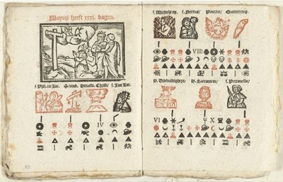 Páginas con la previsión para el mes de mayo de 1712 de Anonymous