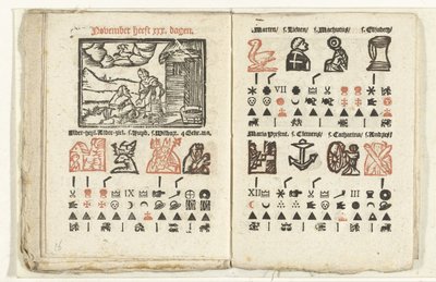 Páginas con el pronóstico para noviembre de 1712 de Anonymous