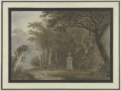 Paisaje forestal con monumento a Salomon Gessner de Anonymous