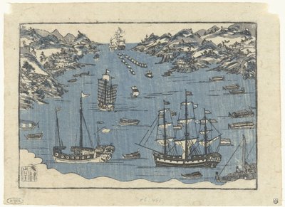 Naves extranjeras en el puerto de Nagasaki de Anonymous