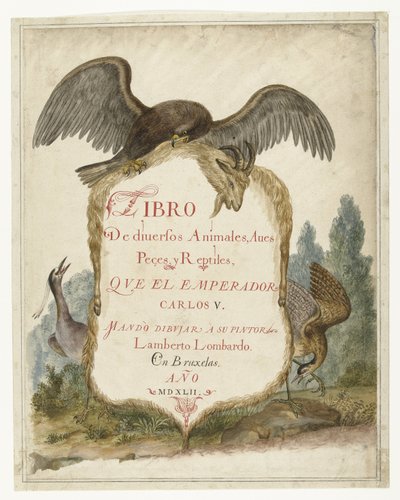 Cartela sostenida por un águila real, un graznador y un avetoro
Álbum Lombardo (título de la serie) de Anonymous