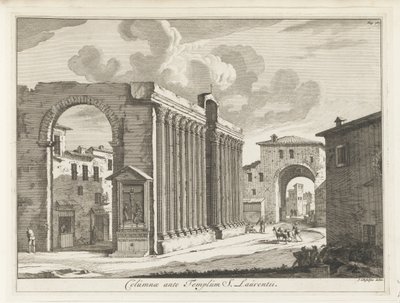Columnata de San Lorenzo y Roma Columnas del Templo de S. Laurentii (título sobre objeto) Revistas de la pintura italiana (título de la serie) de Anonymous