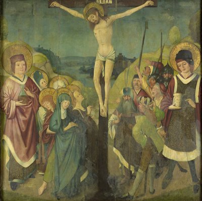Crucifixión con los Santos Cosme y Damián de Anonymous