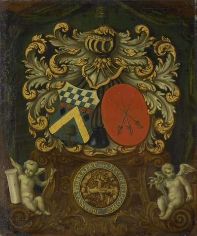 Las armas de la alianza de Jacobus Loohoff y Johanna Pierraert, 1684 de Anonymous