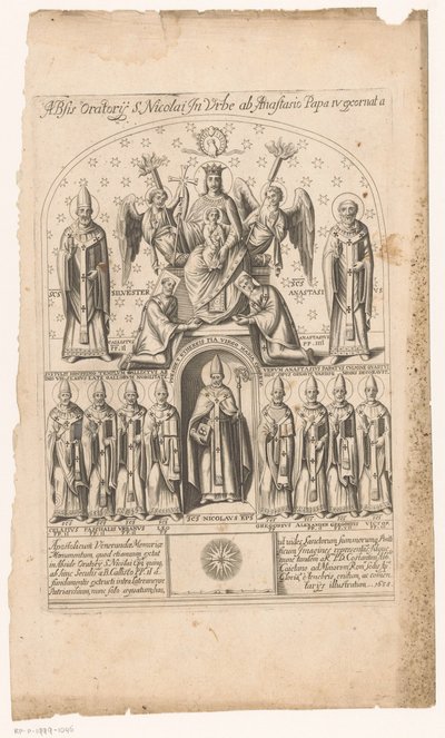 San Nicolás rodeado de papas (título sobre objeto) de Anonymous