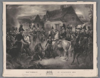 El reemplazo del caballo herido del Príncipe de Orange (luego Rey Guillermo II), durante la batalla de Boutersem, 12 de agosto de 1831 Bautersem 12 de agosto de 1831 (título sobre el objeto) de Anonymous