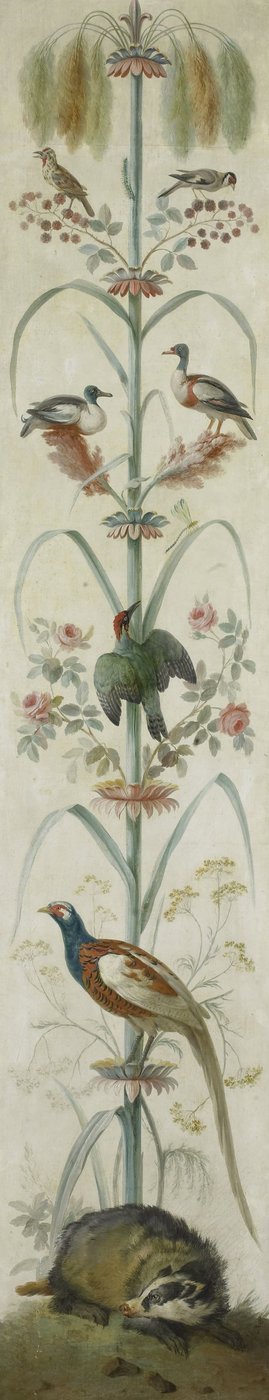 Representación decorativa con plantas y animales de Anonymous