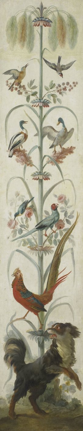 Representación decorativa con plantas y animales de Anonymous