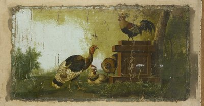 Pieza decorativa con aves de corral de Anonymous