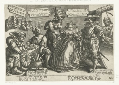 Diaboli partus superbia / Hoovaardije des Duyvels brother (título sobre objeto) Dibujos animados en el cuello ancho plisado de Anonymous