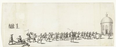 Dominicus es dibujado en una carretilla a la iglesia luterana de Ronde, 1683-1684 de Anonymous