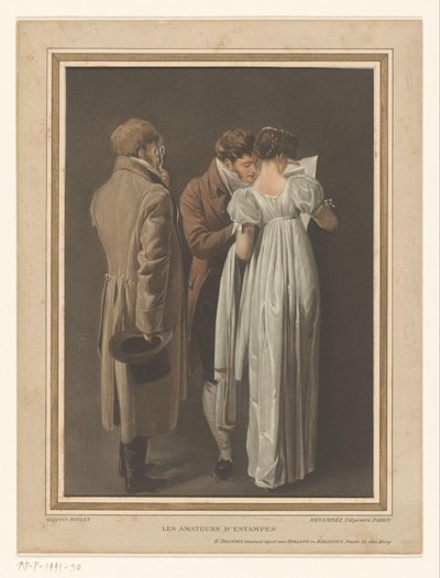 Tres visitantes ven una imagen Les Amateurs d
